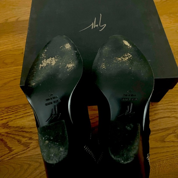 Giuseppe Zanotti Black Suede Guns 55 Zip Detail Ankle Boots - Picture 5 of 5